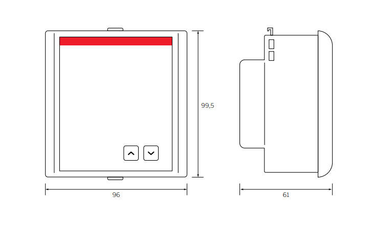 diamension of abb multifunction meter